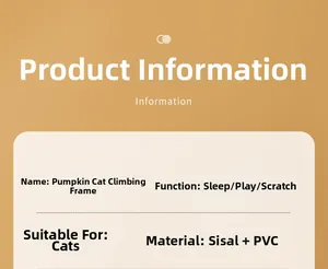 Detalle de especificaciones del rascador calabaza con información de sisal y PVC