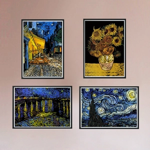 Van Gogh scratch art set including Starry Night and Sunflowers for adult stress relief