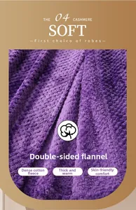 Detailed texture of thick purple pineapple grid flannel fabric for premium warm robes