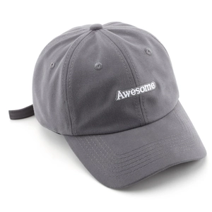 Gorra de béisbol gris oscuro con bordado Awesome y visera curva ajustable para sol