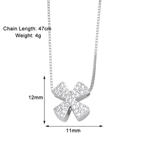 Detailed size chart for silver letter X necklace with pave zirconia showing dimensions