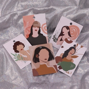5pcs abstract female portrait jewelry display cards for earrings and necklaces