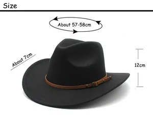 Size guide for western cowboy hat with 57-58cm circumference and 7cm brim width