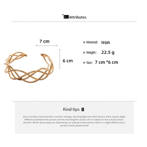 Detailed technical diagram of gold mesh bangle showing weight 22.5g and size 7cm by 6cm