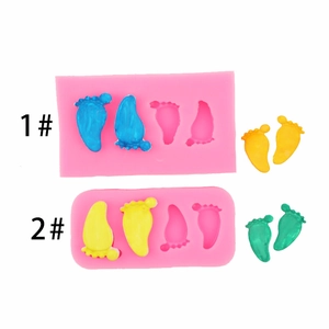 Baby Feet Silicone Mold 3D Footprint Fondant Baking Mold For Chocolate Clay Soap Craft Cake Decoration