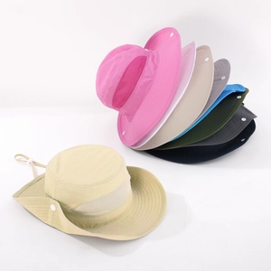 Kids quick-dry sun hats in multiple colors with breathable mesh and chin strap