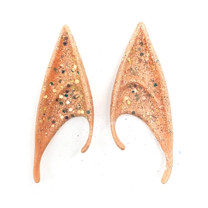 Cosplay latex elf ears with colorful glitter skin tone pointed ears for Halloween party