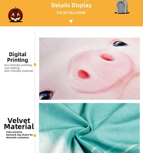 Detail shot of soft velvet fabric texture and high-quality digital pig nose print