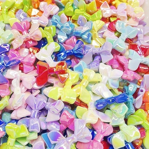 Bow Tie Shape Beads UV Plated Colorful Acrylic Resin Pearlescent For DIY Jewelry Making Necklaces Bracelets Phone Charms