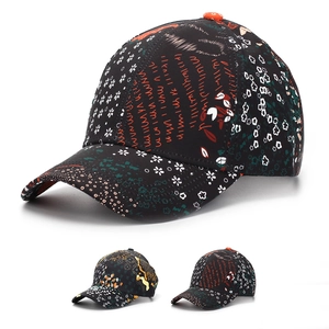 Baseball Cap Polyester Floral Print Ethnic Style Adjustable Sun Protection Breathable Outdoor Sports Men Women