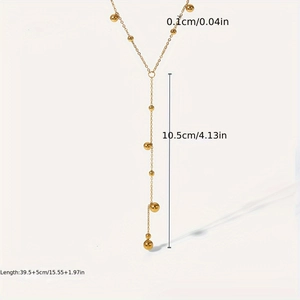 Schema delle dimensioni per collana a Y in oro 18K con perline e nappe eleganti
