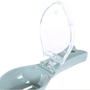 Gray fish scale scraper with clear lid tool for efficient fish cleaning kitchen use