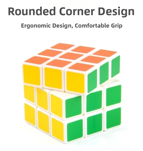 Detail showing the rounded corner design and smooth 3x3x3 magic cube structure