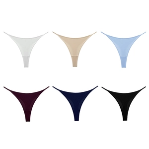 Six colors of sexy cotton thongs for women in a minimalist thin strap athletic style