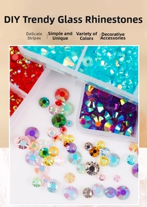 Macro view of colorful jelly flatback rhinestones for nail art and DIY projects