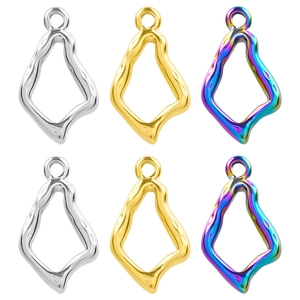 Stainless Steel Irregular Hollow Out Pendant Necklace Abstract Geometric Textured Fashion Modern Jewelry For Women