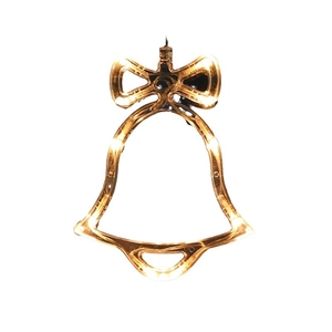 Christmas LED window hanging light in bow and bell shape with warm yellow glow