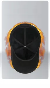 Detail view of winter baseball cap interior with thick black thermal fleece lining