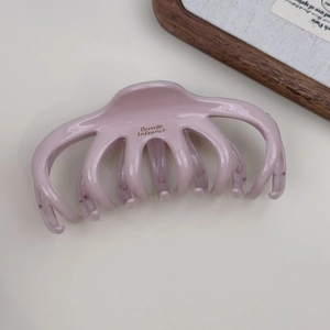 Pince à cheveux rose pâle style français avec texte doré Barrette La France