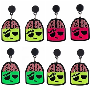 Frankenstein Brain Drop Earrings Halloween Acrylic Cartoon Monster Funny Horror Novelty Jewelry For Women