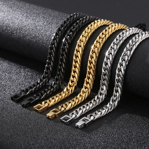 Collier Et Bracelet À Chaîne Gourmette En Acier Inoxydable Titane Hip Hop Streetwear Punk Rock Bijoux Homme