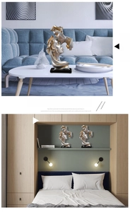 Abstract couple kiss statue in silver and gold finish for modern home shelf decor