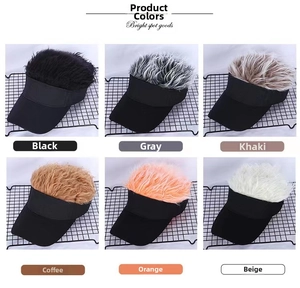 Detailed comparison of six wig visor hat colors including black, gray, and khaki tones