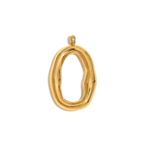 Pendentif ovale vintage en acier inoxydable plaqué or 18K pour bijoux papillon