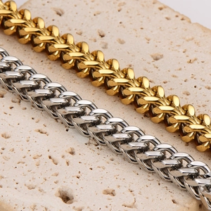 Men's hip-hop stainless steel double dragon head necklaces in gold and silver finish