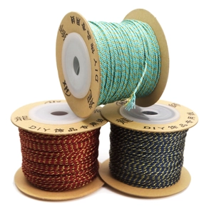 Braided Jewelry Cord With Metallic Gold Thread Non Elastic String For DIY Bracelet Necklace Tassel Making Hand Twisted Colorful