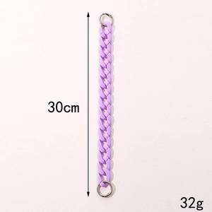 30cm purple acrylic candy chain with metal rings for water bottles and phone cases