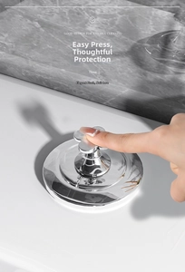 Close-up of chrome flower toilet button presser for long nails on silver tank switch