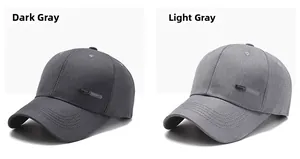 Vue détaillée des casquettes de sport grises avec coutures soignées et étiquette latérale