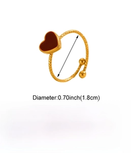 Spécifications du produit pour la bague coeur en alliage de zinc doré pesant 1,6g