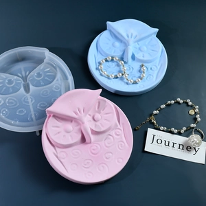 Moule en silicone hibou pour résine et plâtre avec des exemples de créations