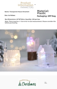 Gros plan d'une décoration de maison de Noël transparente avec des lumières LED