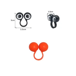 Funny googly eye finger puppets rings in black and orange colors for party favors