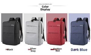 Business laptop backpack in four colors with integrated external USB charging port