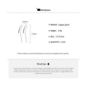 Technical specifications of long tassel drop earrings with dimensions and 2.9g weight info
