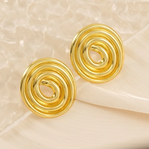Orecchini a spirale in acciaio inossidabile placcato oro 18K con finitura lucida