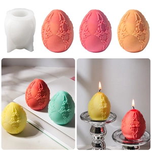 3D Relief Egg Silicone Mold Baroque Floral Embossed DIY Handmade Candle Soap Plaster Ornament Making Tool
