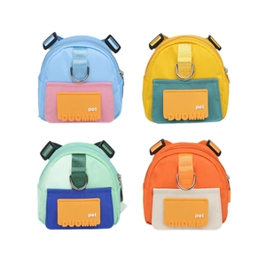 Adjustable multi-color waterproof nylon pet backpack harness with D-ring for small dogs