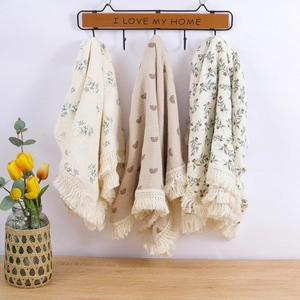 Baby Blanket Muslin Cotton Double Layer Swaddle With Tassel Fringe Breathable Soft For Nursery Infant Toddler