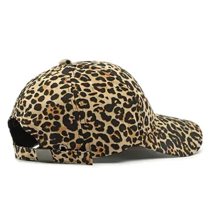 Stylish leopard print baseball cap for women with adjustable back strap for sun protection