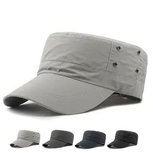 Quick-dry cadet cap with 9cm brim and metal side vents for outdoor sun protection