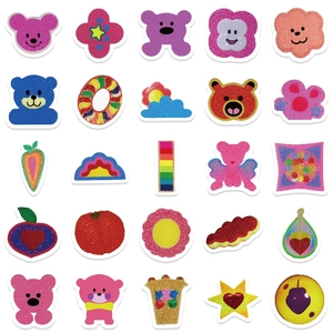 50pcs Y2K aesthetic pink girl stickers with bear and heart patterns for phone decoration