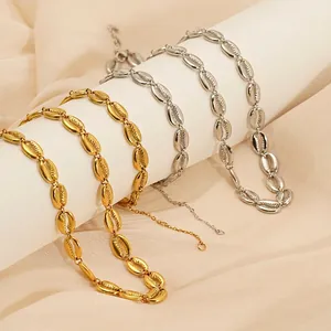 Shell Conch Necklace And Bracelet For Women 304 Stainless Steel 18K Gold Plated Ocean Theme Beach Jewelry Bohemian Style