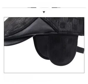 Close-up of winter baseball cap featuring textured fabric and leather ear flaps for warmth