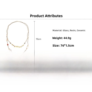 Spécifications de taille pour le collier bohème avec pendentif fleur en céramique