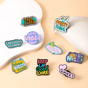 Enamel Pin Brooch Alloy Cartoon Lettering Slogan Badge For Clothing Bag Accessories Cute Aesthetic Gift Unisex